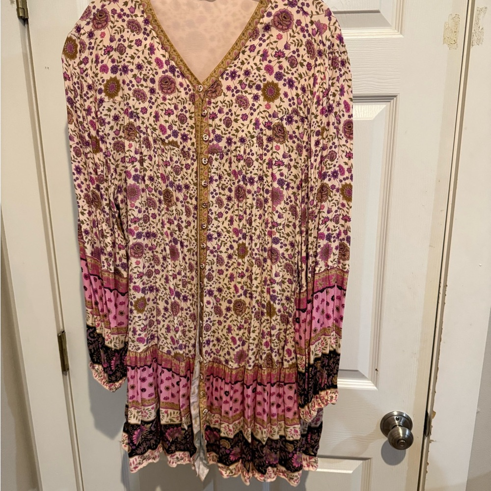 Spell Pink and Purple Patterned Dress